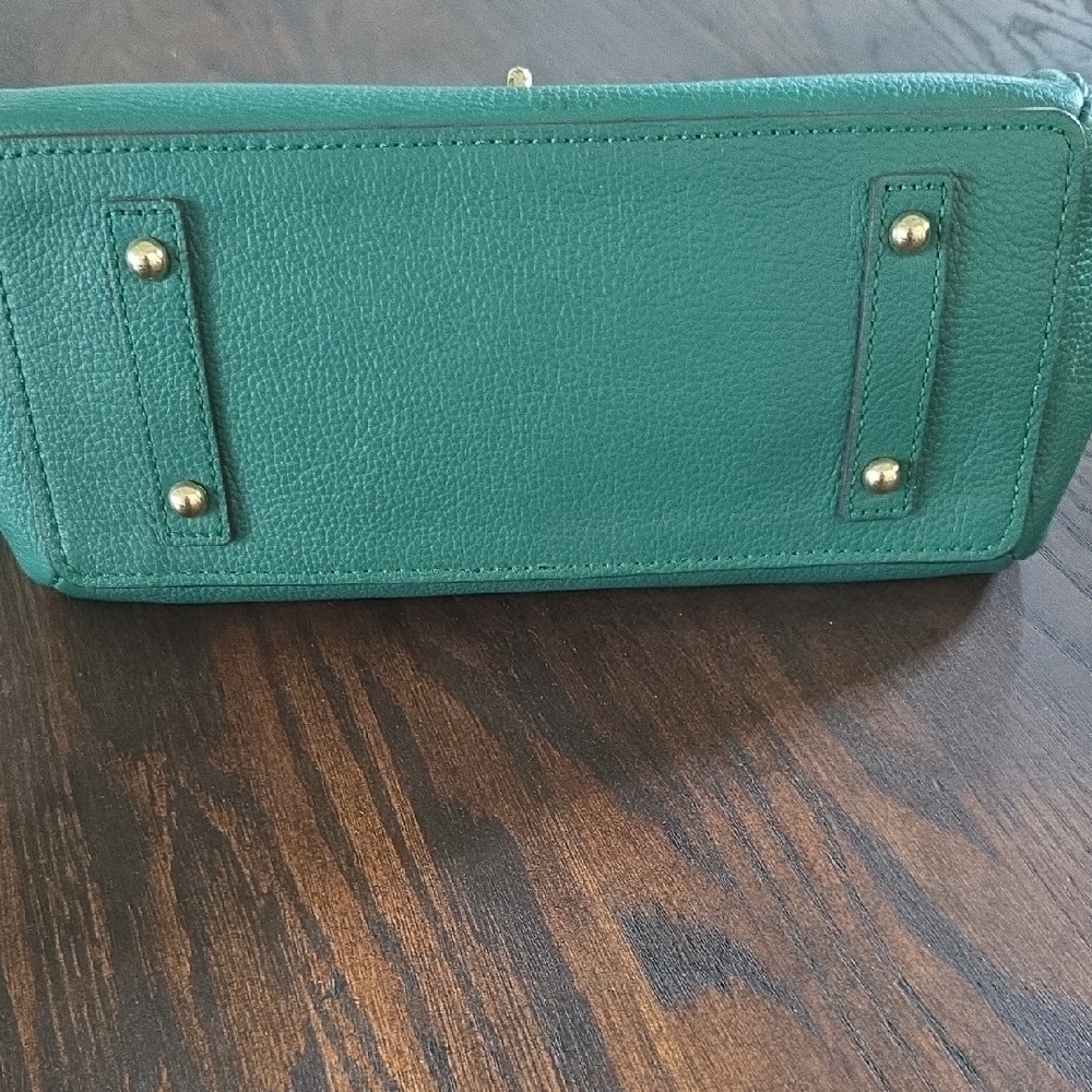 Dooney & Bourke Leaf Green Leather Shoulder Bag with Gold Accents - Picture 6 of 9